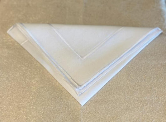 Washable White Double Stitched Linen Napkin - 20" X 20" - Jubilee Party