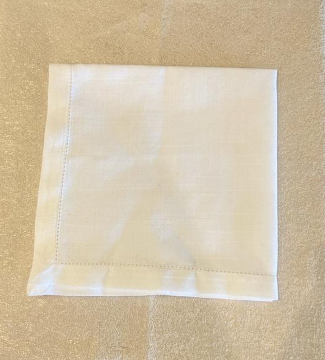 Washable White Single Hem Stitched Linen Napkin - 20" X 20" - Jubilee Party