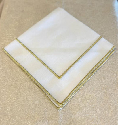 Washable Gold Double Stitched Linen Napkin - 20" X 20" - Jubilee Party