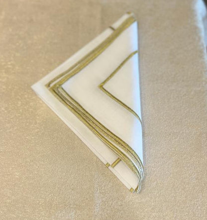 Washable Gold Double Stitched Linen Napkin - 20" X 20" - Jubilee Party