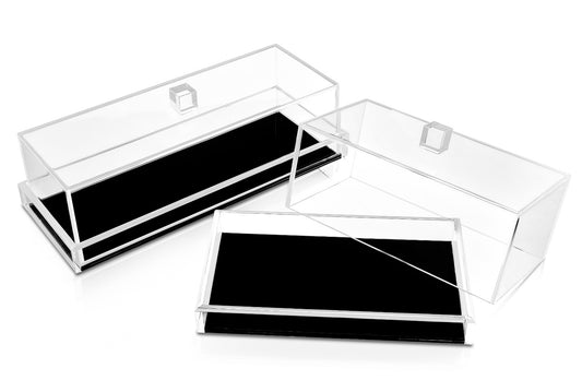Black Cake Tray W/ Clear Lid - 2 Sizes - Jubilee Party