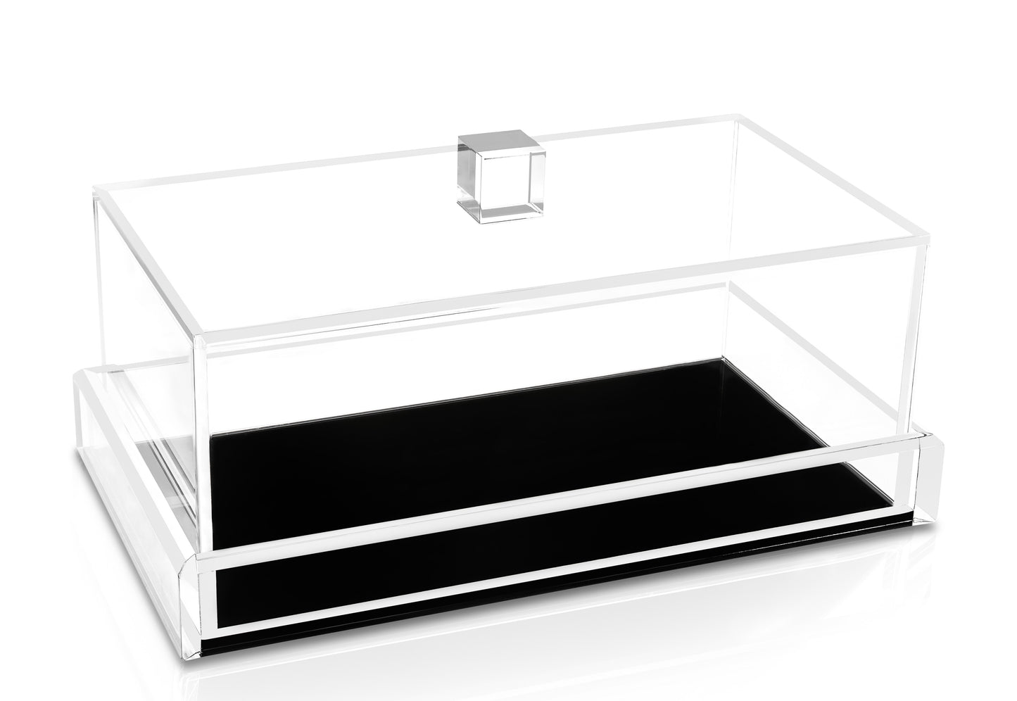 Black Cake Tray W/ Clear Lid - 2 Sizes - Jubilee Party