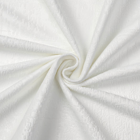 Embossed Velvet White Tablecloth