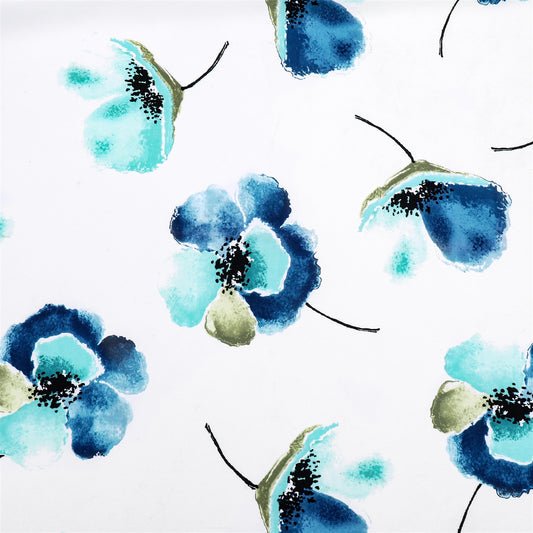 Blue Floral Poly Tablecloth - Jubilee Party