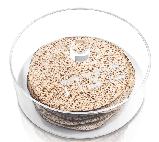 Round Lucite Matzah Box