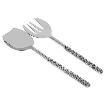 Silver Twisted Handle Salad Servers - Jubilee Party