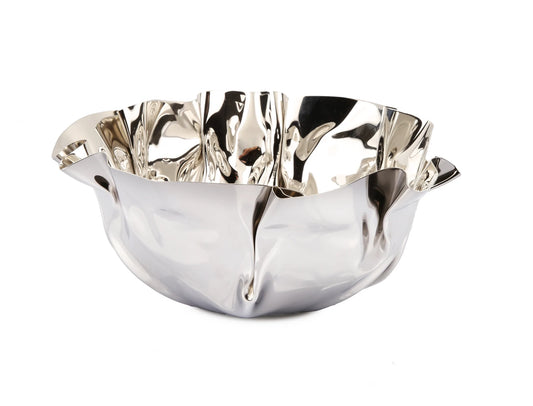 Stainless Steel Wavy Design Bowl 9.5" - Jubilee Party