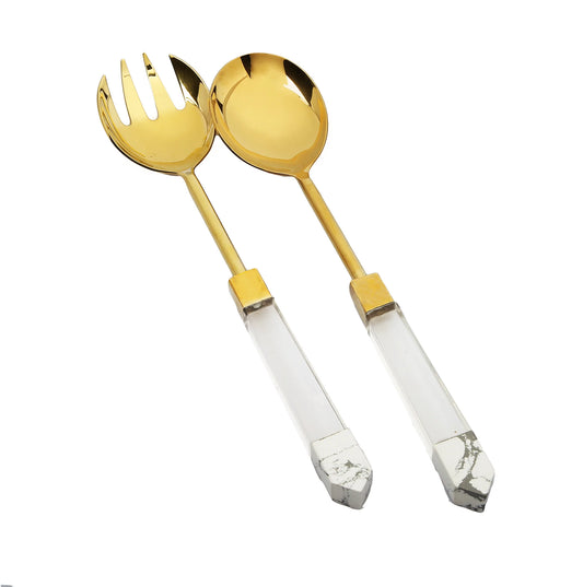 Gold Salad Server - Dust Acrylic - Jubilee Party